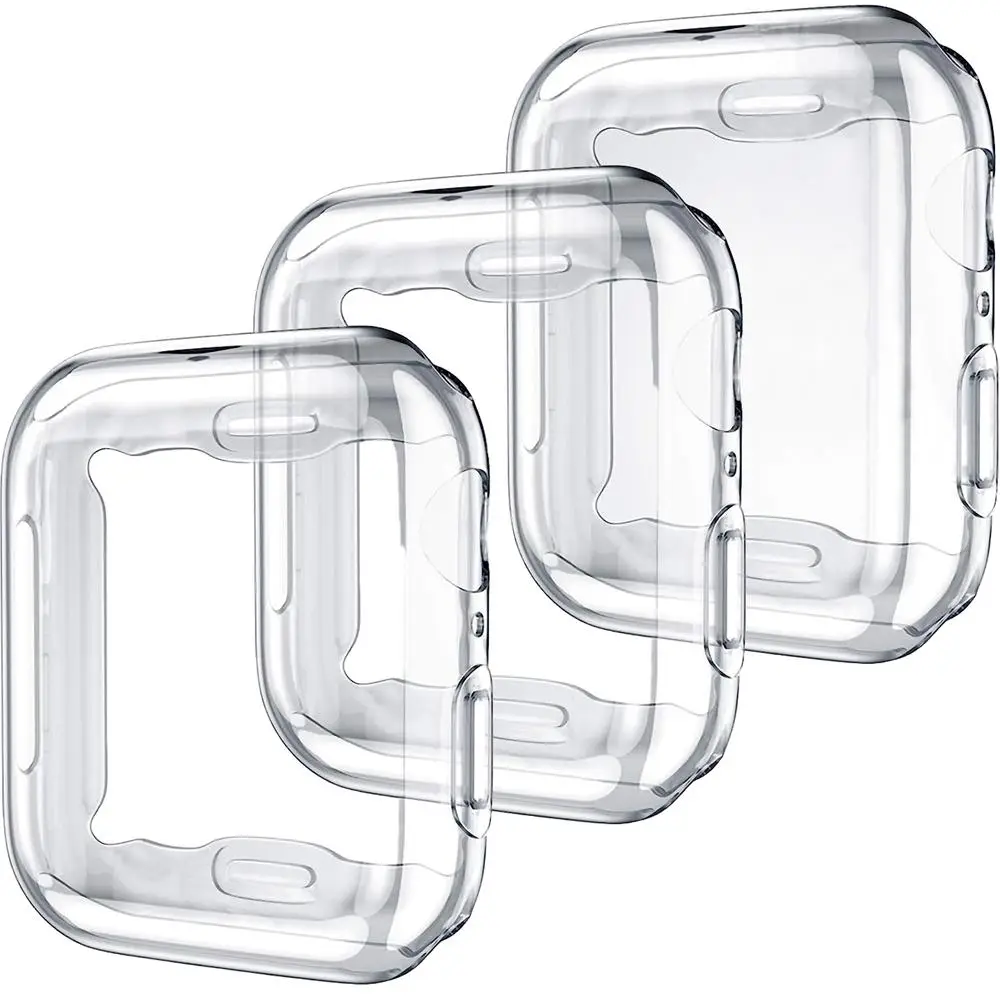 Smart Watch Protective Case, 3 Counts TPU Full Cover High Definition Watch Case, Anti-drop Screen Protector Cover Compatible With Apple Watch Case 38/