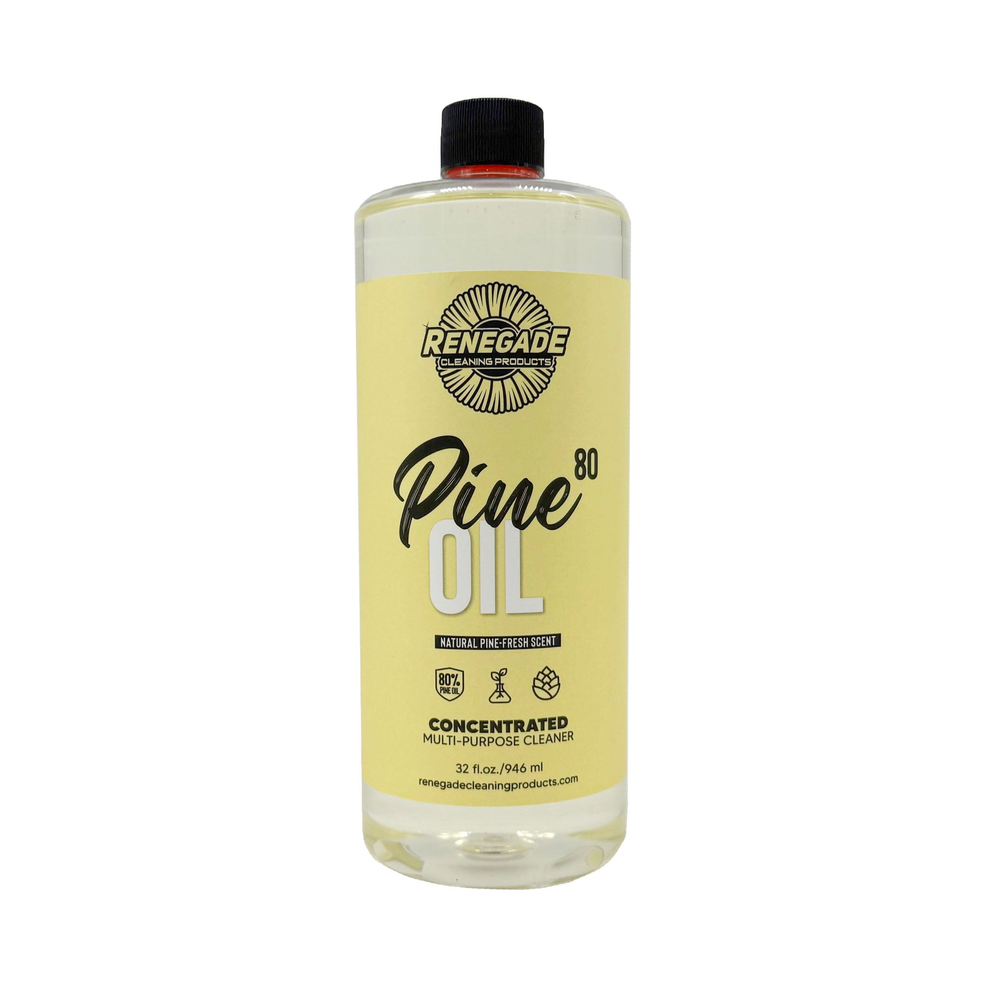 Renegade Cleaning | Pine Oil 80 – 80% Real Pine Oil Multi-Surface Cleaner, Natural Degreasing & Odor-Removing Formula, Fresh Pine Scent (32 oz & 1 Gallon)