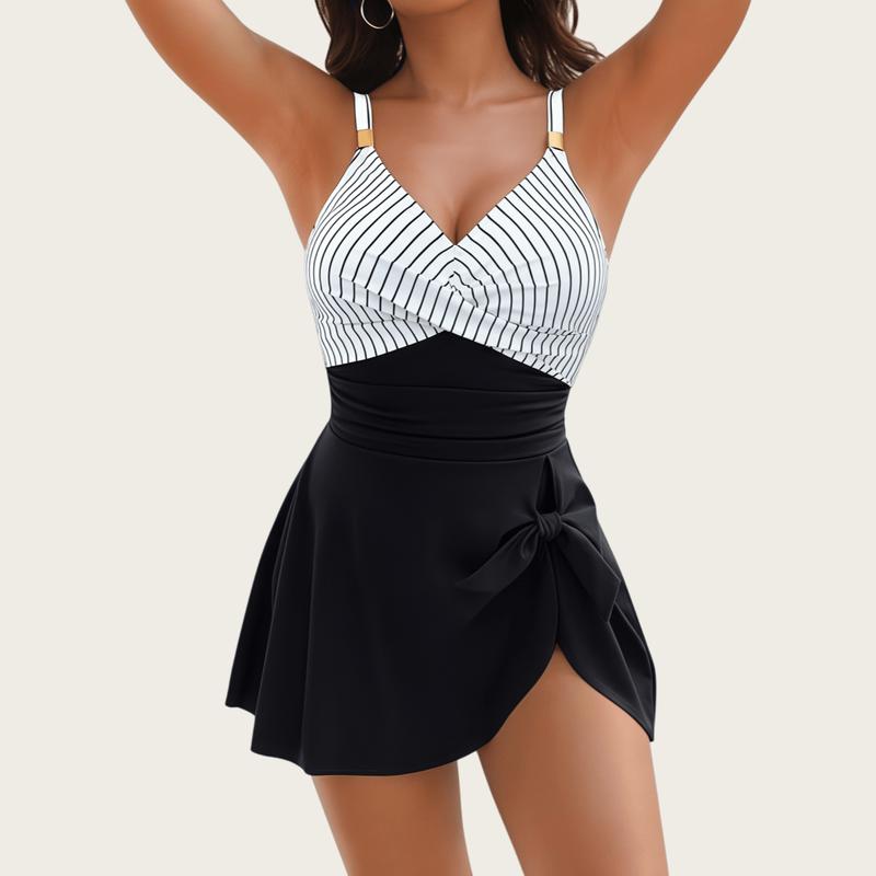 Womens One Piece Swim Dress Tummy Control Swimsuits Modest Bathing Suit Full Coverage Swim Skirt,Tankini Bathing Suit Stylish Beachwear