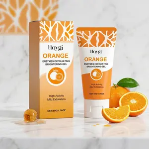 Orange Enzymes Exfoliating Gel - Gentle Face Peeling Scrub for Deep Cleansing, Natural Vitamin C Brightening Gel for Dead Skin Removal & Smooth Texture