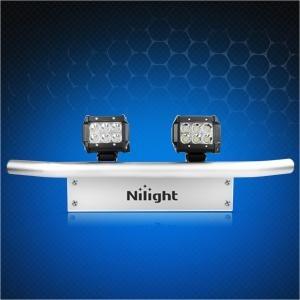 Nilight Led Light Bar Mounting Bracket Front License Plate Frame Bracket License Plate Mounting Bracket Holder For Off-Road Lights Led Work Lamps Lighting Bars,Silver, 2 Years Warranty