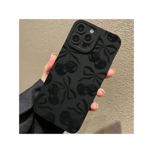 Cherry Pattern Phone Case, Full Coverage Lens Phone Protective Cover, Shockproof Phone Cases Compatible With IPhone 11 12 13 14 15 16 Pro Max/Pro/Plus