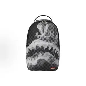 Sprayground Smoke & Clouds Checkerboard Backpack - Stylish Streetwear Daily Bag for Men & Women, Spacious Commuter School Backpack with Urban Fashion Edge