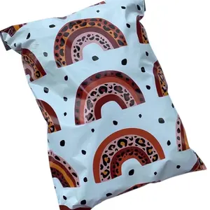14x17 leopard rainbow poly mailers qty 100