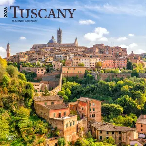 Tuscany | 2026 12 x 24 Inch (Hanging) Monthly Square Wall Calendar | Plastic-Free | BrownTrout | Travel Europe Italy Florence