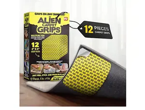 Alien Tape Pre Cut Carpet Grips 12 Pieces Double Sided Adhesive