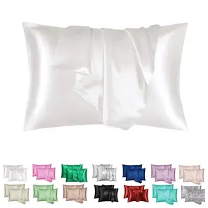 2/4-Pack White Satin Silk Pillowcases - Cooling Luxurious Gentle on Skin Hair Care Pillow Covers - Mulberry Silk-Like Envelope Closure Minimalist Summer Beauty Sleep Bedding for Hotel & Bedroom (Unisex Gift, No Pillow Core) Silky Satin Bedding