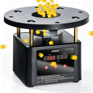 Briidea Automatic Chicken Feeder Dispenser Timer Kit - Programmable Digital Front Display Timer, Galvanized Steel Spin Plate, Adjustable Stud Mounts, Solar/Battery Powered, 6 Feed Times, 1-60 Sec, Ideal for Chickens