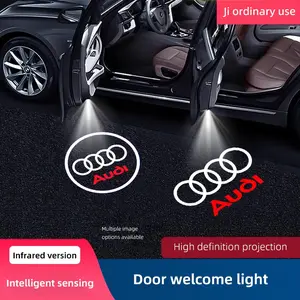 2pcs HD Led Welcome Light Car Door Projector Lamps For Audi A3 A4 A6 A5 Q5 A1 Q7 Q3 Q2 Q8 A7 A8 TT S1 SQ5 RSQ3 RSQ8 RS3 RS4 S3 S4 RS5 RS6 RS7 S5 S6 S7 S8 Led Lights Car