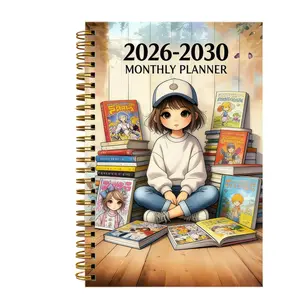 2026-2030 Monthly Planner/Calendar - January 2026 to December 2030, 5-Year Monthly Planner, Reading Enthusiast Girl-Themed Cover Design Notebook, Annual and Daily Calendar Planning, Monthly Tabs, 60-Month Calendar, 5.5 x 8.3 inches, 71 Sheets/142 Pages Th