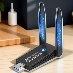 1300Mbps USB WiFi Adapter, Dual Band 2.4GHz/5GHz, Compatible with Windows, Low Latency Gaming Stream