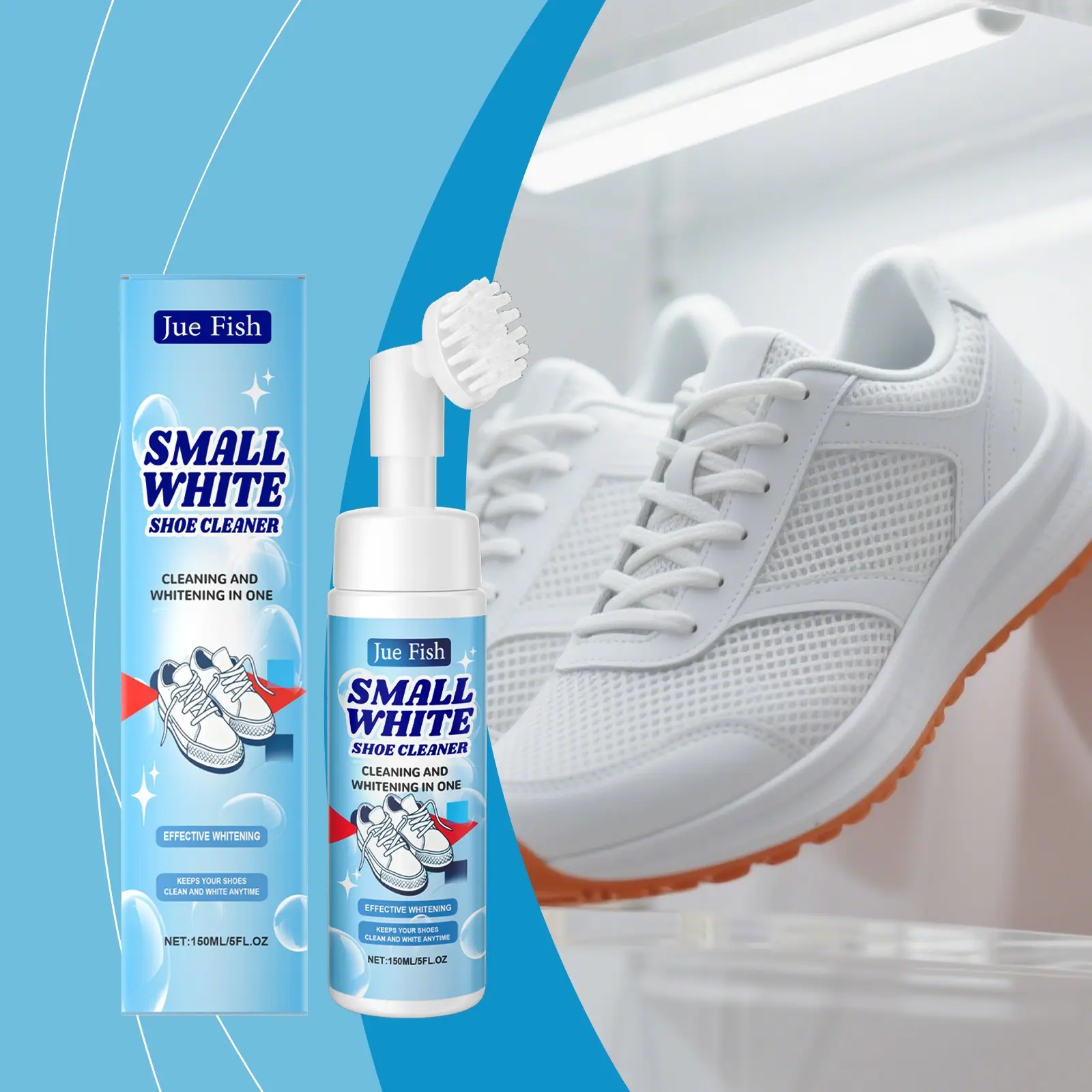 Shoe Cleaning Mousse for Gentle Care, Restores Yellowed Edges, Effective Stain Removal for Sneakers and Footwear, Shoe Foam Cleaner