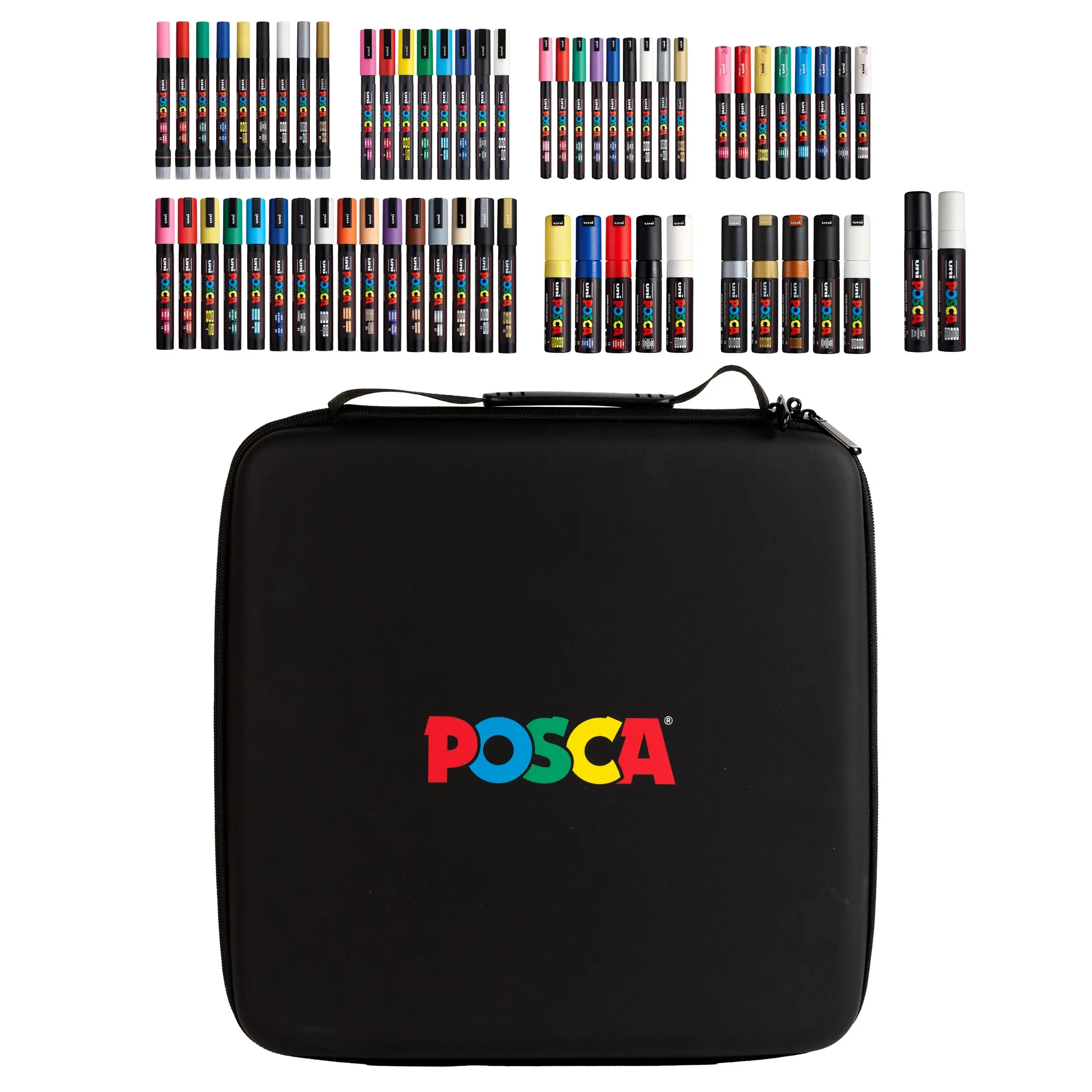 uni POSCA® Artist Signature 62 Count Kit, Featuring 8 Tip Sizes and Fan-Favorite Colors