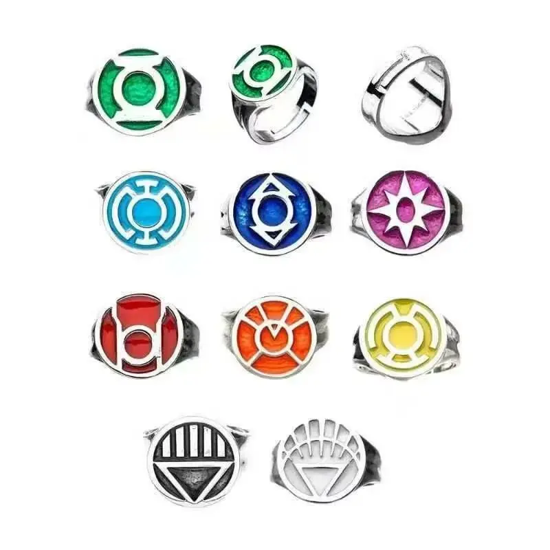 Green Lantern DC Harold Jordan Red Lantern Corps Blue Lantern Ring cosplay fashion trendy accessory prop movie merchandise gift