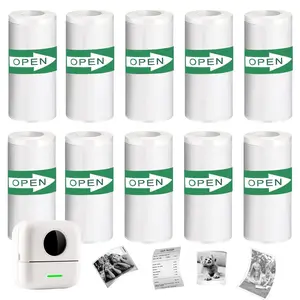 Thermal Sticker Paper for Pocket Inkless Printer, 3/10/15 Rolls Self-adhesive Printing Machine Paper, Portable Mini Printer Paper for Photo, Note, Study, DIY