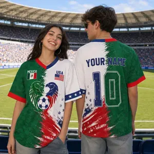 Custom USA Mexico Flag Adult Youth Soccer Jersey, Personalized Name Number Unisex Apparel, American Mexican Pride Family Matching Gift