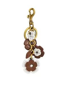Flower Bag Charms for Women Purse Charms for Handbags Leather Flower Keychain Retro Aesthetic Keychain Accessories Girly Purse Accessories Fashion Bag Charms