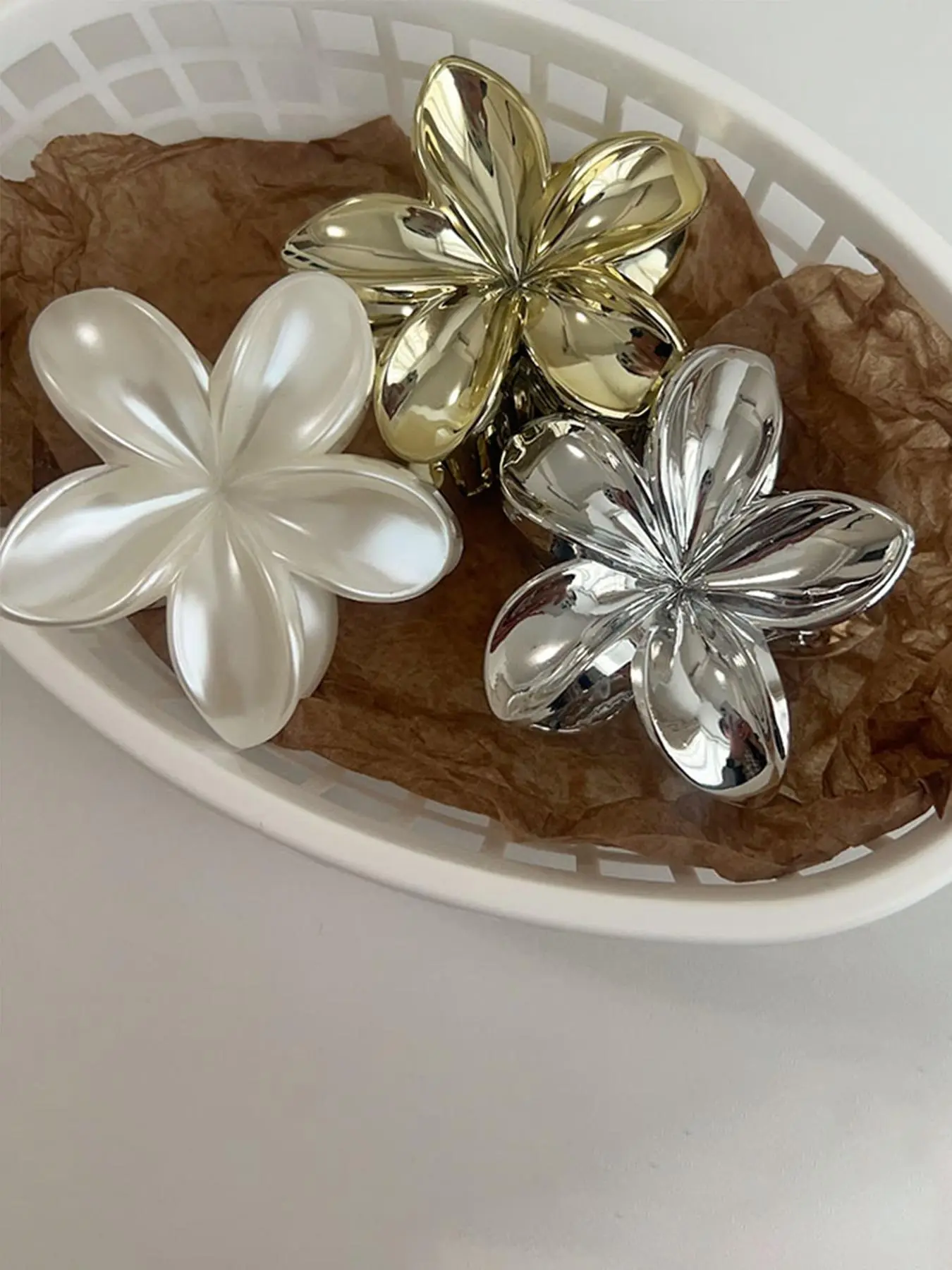 Elegant Flower Design Hair Claws, Fashionable Hair Accessories for Women & Girls, Minimalist Headwear Suitable for Thick Hair, Flower Clip Hijab