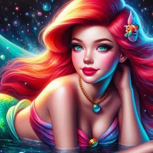 5D DIY Full Drill Diamond Painting - Diamond Art Kit Mermaid Princess Mosaic Canvas DIY Wall Art, Home Wall Decoration.