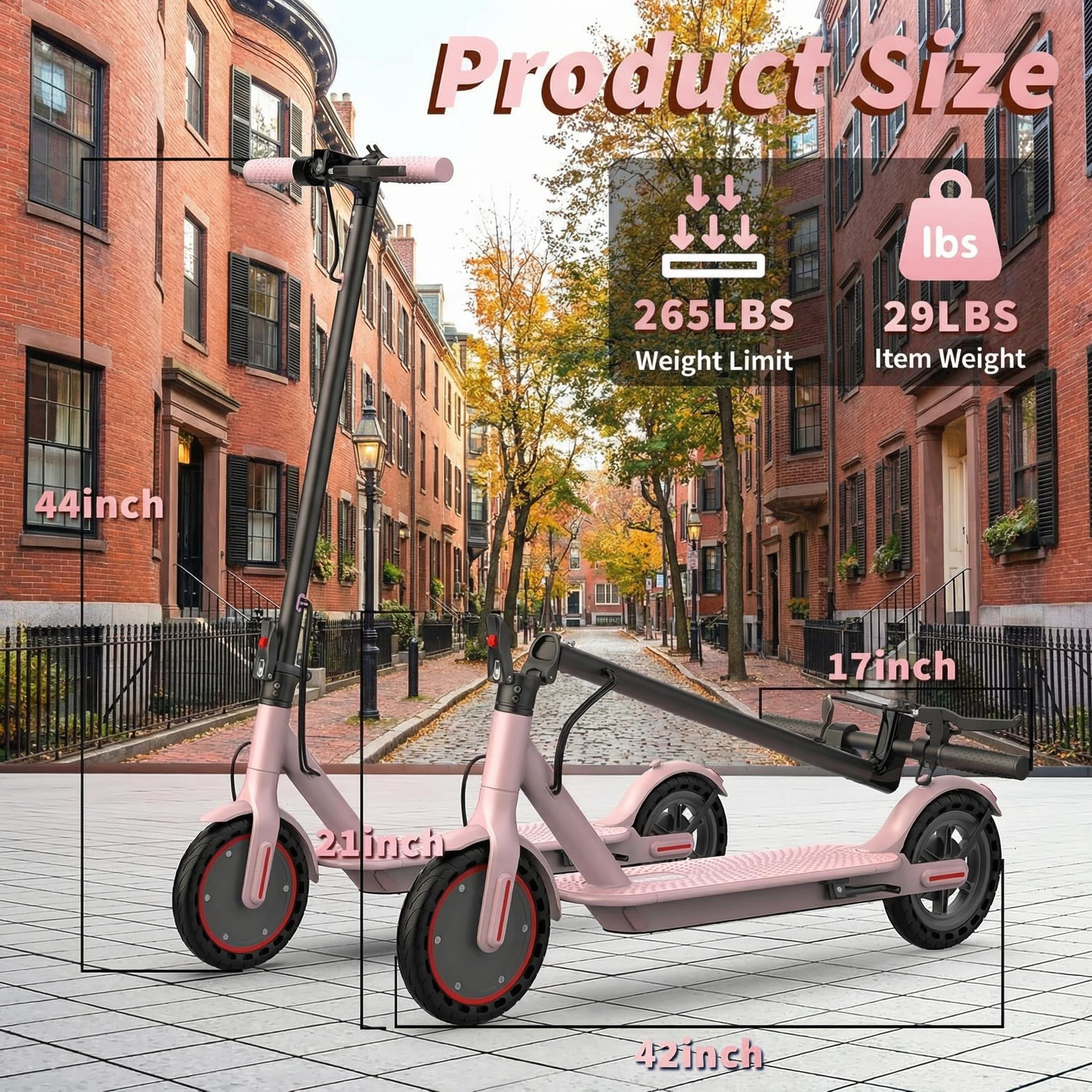 Electric Scooter,8.5" Tires,350W Motor,Up to 19MPH Max Speed,Portable Electric Scooter with Light, Suitable for Female Girls,Halloween Gifts