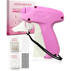 5-in-1 Pack Handheld Stitch Gun for Clothes Quick Clothing Fixer Mini Sewing & Tagging Gun with 5 Needles 3000 Fasteners & 144 White Buttons Included