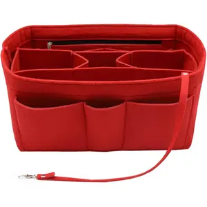 Makeup bag, multifunctional women's travel inner bag, large-capacity portable snap-button storage bag