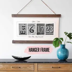 Custom Wedding Date Print – Unique Wedding Gift for Couples – Photo Paper or Canvas Hanger Frame – Gift for Bride - Bridal Shower Gift