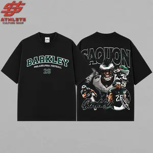 [LEO] Saquon Barkley 26 Graphic Premium Acid Washed Cotton T-Shirt, Eagles Nation Apparel, Philly Fans Football Streetwear Tee, Gift For Football Fan Graphic Tee T-Shirt