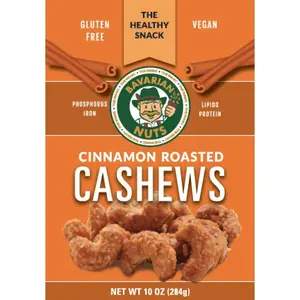 Magic Bavarian Cinnamon Roasted Cashews, 10 Oz - Sweet, Gluten-Free, Vegan Nuts, Made in the USA