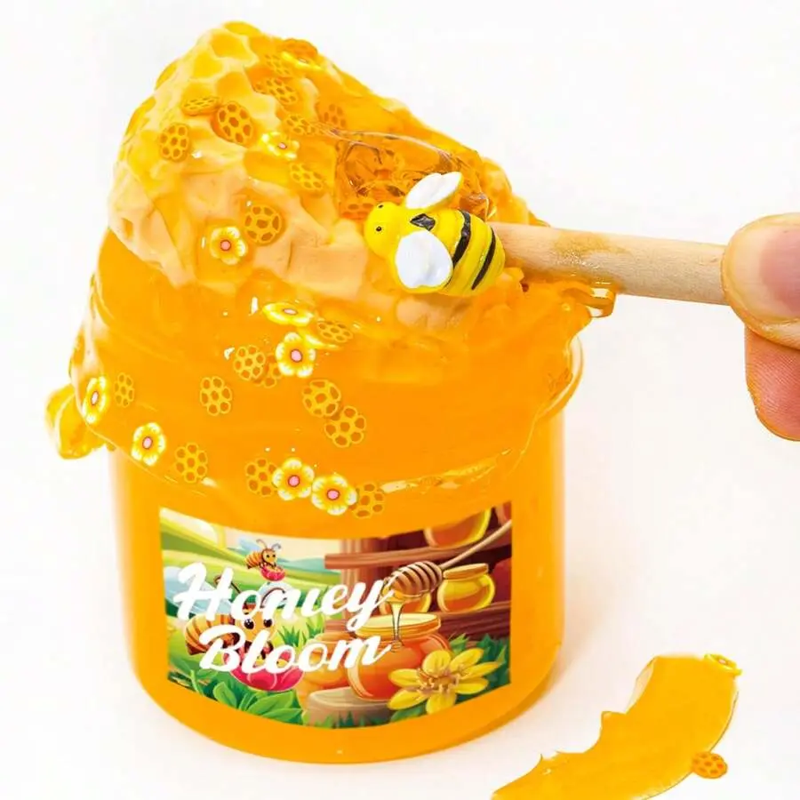 DIY Clay Honey Themed Slime - Jelly Textured Slime - Handmade Slime - ASMR Slime