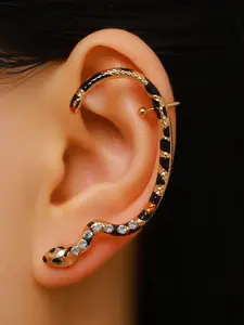 Unisex Retro Snake Stud Earrings, Boho Style Animal Pattern, Crystal Embedded, Silver/ Options, Punk/dark Fashion Accessory, Post Earrings