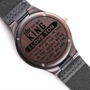 Men's Engraved Wooden Watch
