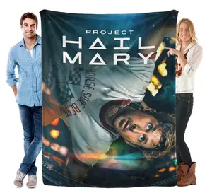 Project Hail Mary Ryan Gosling Movie Poster Flannel Blanket Andy Weir Sci-Fi BookTok Cozy Throw for Film Fans & Book Lovers Cozy Flannel Design
