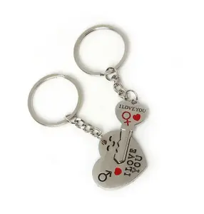 Cute Heart Shaped Keychain for Couples, Trendy All-Match Kawaii Key Ring, Car Key Decor Gift