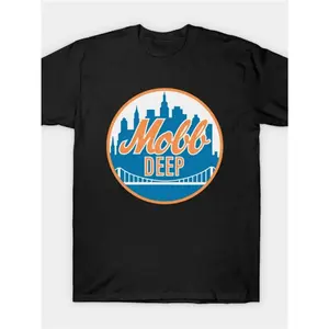 Summer 2026 UnisexMobb Deep Queens New York Men'S Graphic Tee - Black Urban Streetwear Tee with Vibrant Skyline Design, Regular Fit Casual Summer Shirt, Machine Washable Hip Hop Style Apparel, Hip Hop TeeGraphic Tee Breathable / Soft