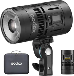 Godox RS60Bi Bi-Color LED Video Light, with CCT 2800-6500K, 11 Lighting Effects, HSI & High CRI 97+ TLCI 98+, Supports DMX/APP Control and Multiple Power Solutions
