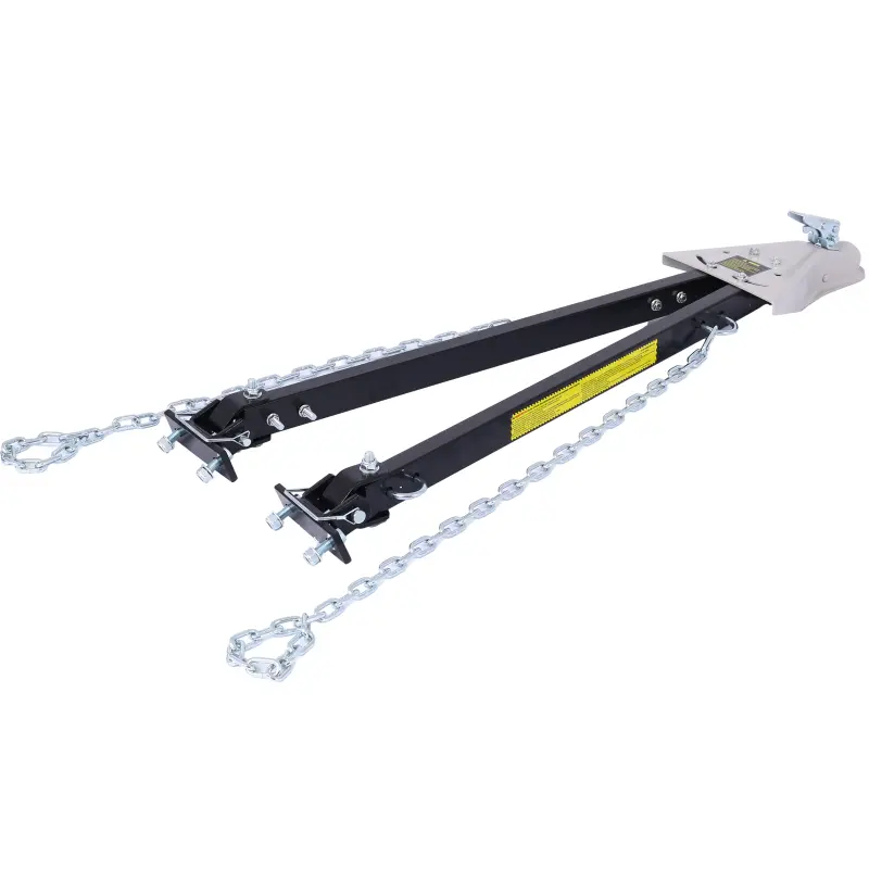 Universal compatible RV tow bar, 2-inch coupler with a rated load of 5000 pounds, flat T-shaped traction with adjustable width, rust resistant and durable