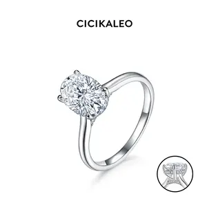 CICIKALEO 2CT Oval Cut Moissanite Hidden Halo Ring for Women High Setting D VVS1 18K Gold Plated Lab-Created Hypoallergenic Wedding Engagement Anniversary Gift Fine Formerly CICI GEMS R031