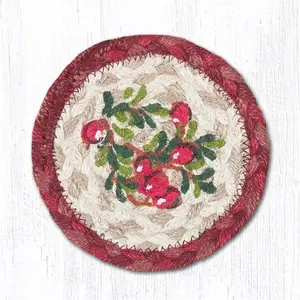 Capitol Importing  5 in. Cranberries Individual Printed Coaster Rug