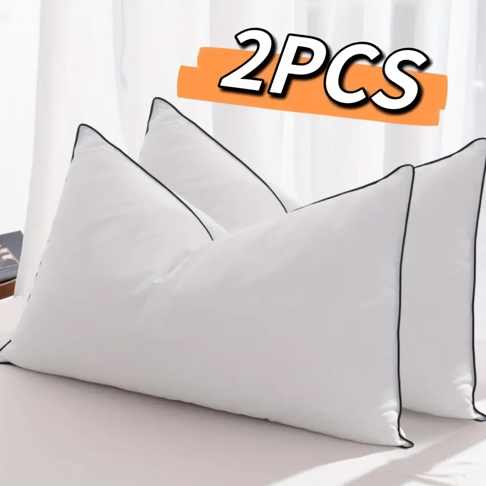 Victory 2-Pack 100% Cotton Aesthetic Standard Sleeping Pillows, Classic Quilting Craftsmanship, Plush Neck Support, Zippered Closure, All-Season Use Hotel Bedding, Nautical Plain Weave Design, Dry Clean Only