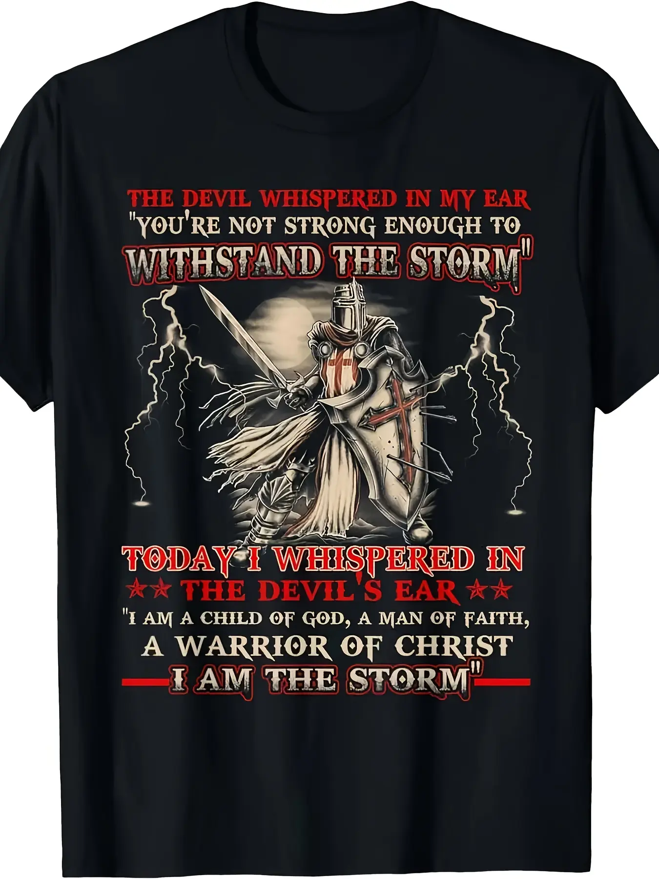 Knights Templar I Am Storm Men's Christian Gift Me unisex soft cotton short sleeve t shirt, vintage graphic casual tee for men women teens, perfect birthday holiday gift for camping travel gym daily street  wear