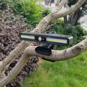 2-pack of new solar panel clip lights for outdoor use in gardens and courtyards. Waterproof, motion-activated wall lights that require no installation. Outdoor Solar Led