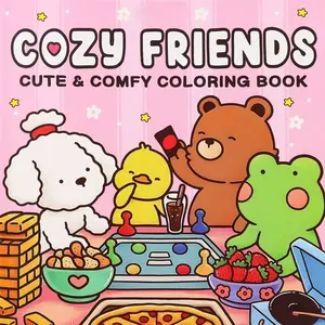 Comfortable Friend Adult and Teen Coloring Book, Featuring Super Cute Animal Characters, Simple Design, Relaxing Activity