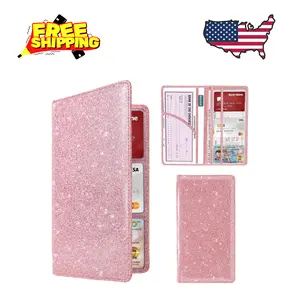 Car Registration and Insurance Holder Registration and Insurance Card Holder Car Essentials (Bling Pink)