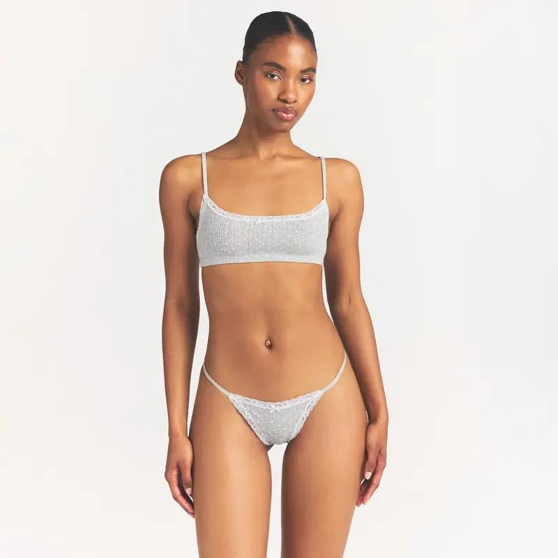 SKIMS LIGHTWEIGHT COTTON POINTELLE SCOOP BRALETTE
