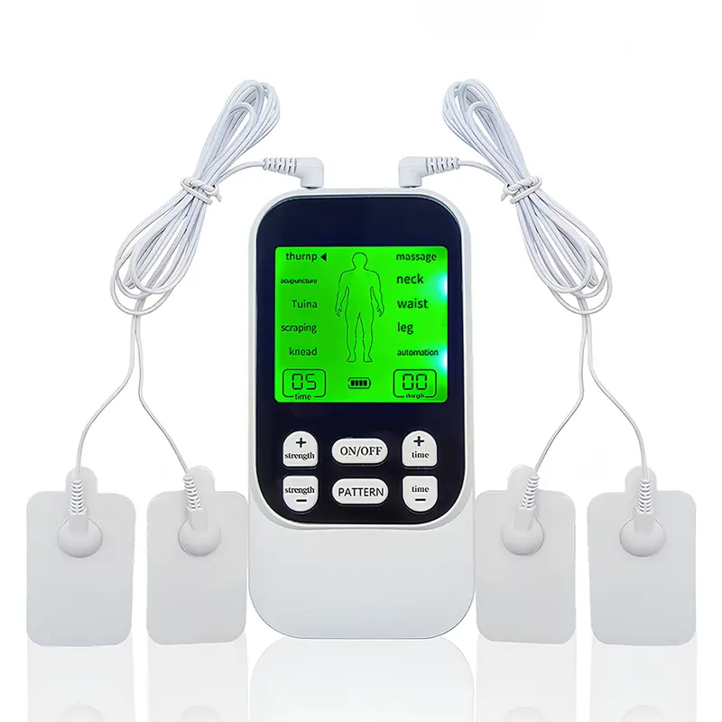 Rechargeable TENS Unit Muscle Stimulator - EMS Massager Machine for Neck, Shoulder & Back Pain Relief  - Safe & Portable with 10 Modes Massager Device with Pads