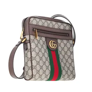 Pre-owned GUCCI Monogram Messenger Bags Supreme GG Coated Canvas Ophidia Messenger Small Beige