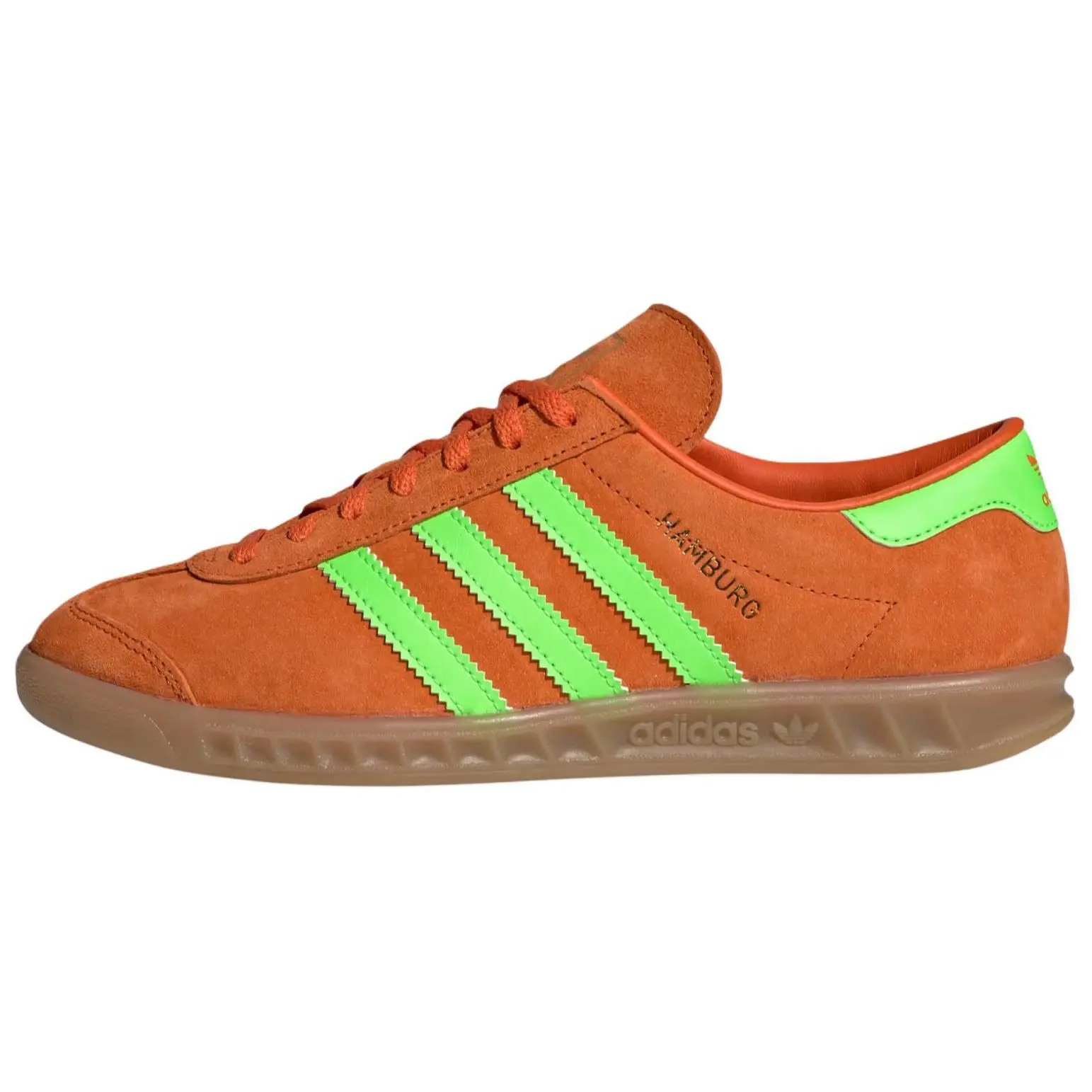 Adidas Wmns Hamburg Orange Solar Green Gum' Versatile Durable Non-slip Low Top Skate Shoes Unisex IH5460