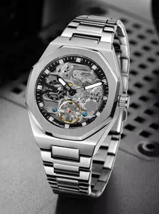 Men's Business Fashion Mechanical Watch, Fashion Watch for Party, Daily Clothing Decor, Trendy All-match & Exquisite Watch for Birthday Gift with Box