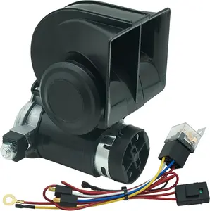 Air Horn 12V Loud, Compact Twin Tone Trcuk Horn with Compressor and Relay Harness Kit, Fit for 12V Vehicles Truck Car Motocycle Upgrade